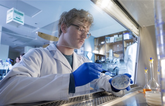 student in chemistry lab